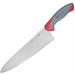 Clauss 18452 Titanium Chefs Kitchen Knife With Gray And Red Ergonomic Nylon Handle