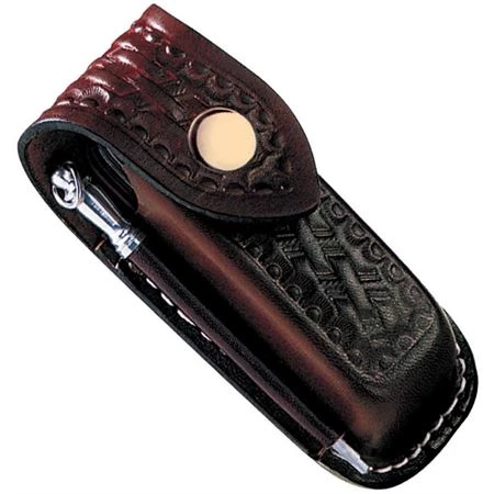 Swiss Army 4109916 Large Zermatt Belt Knife Pouch With Brown Basketweave Leather Construction