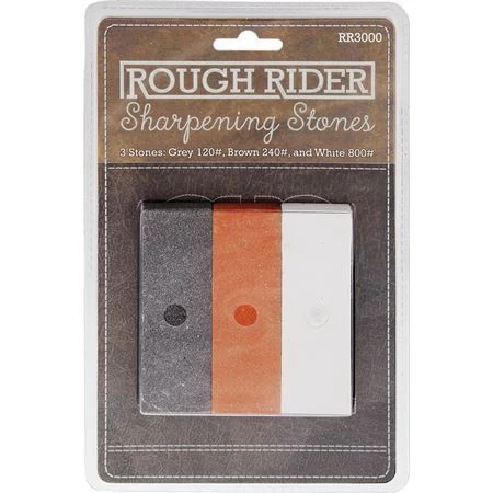 Rough Rider 3000 3pc Sharpening Stone Gray, Brown And White Set - Image 5