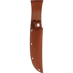 Sheath 1135 Straight Knife With Brown Basketweave Leather Construction