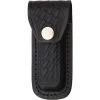 Sheath 1143 Folding Knife With Black Leather Embossed Basketweave Design