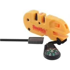 Smith's 50364 Pocket Pal Sharpener And Survival Tool In Yellow Composition Housing
