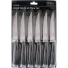 Hen & Rooster I039 Hen & Rooster International 6 Pc Steak Knife Set With Black Contoured Rubberized Handle