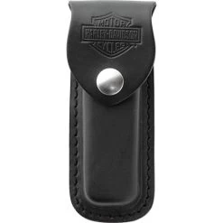 Case 52099 Medium Sheath Harley Black Leather With Harley Davidson Logo