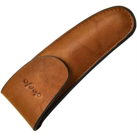 Deejo 504 Belt Sheath For 37g Linerlock Knives With Brown Leather Construction