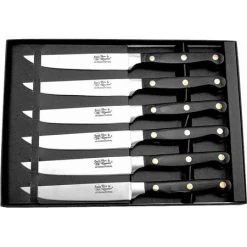 Hen & Rooster I009 Steak Knife Set Black Wood